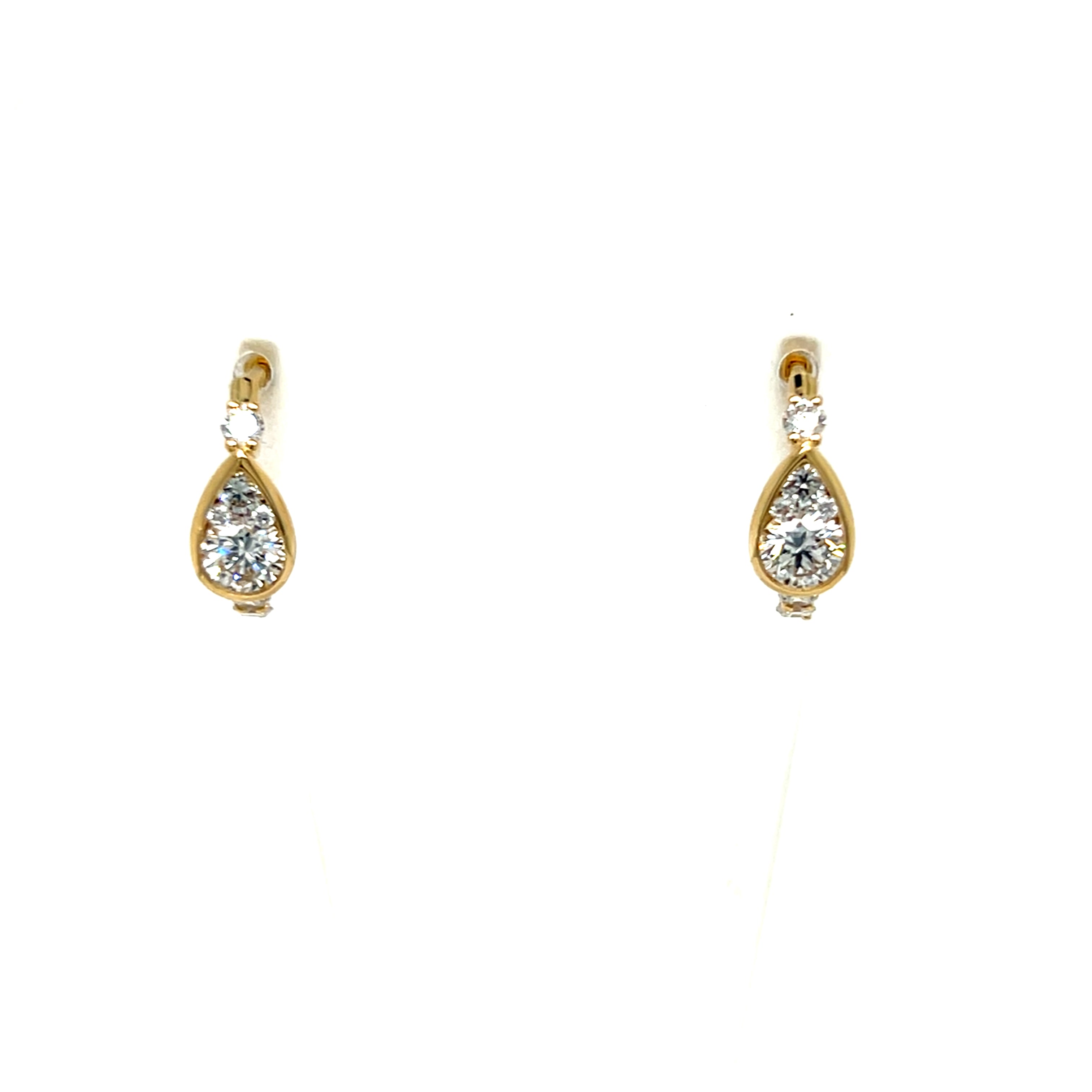 Yellow Gold Lab Grown Diamond Hoop Huggie Earrings
