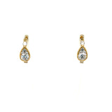 Yellow Gold Lab Grown Diamond Hoop Huggie Earrings