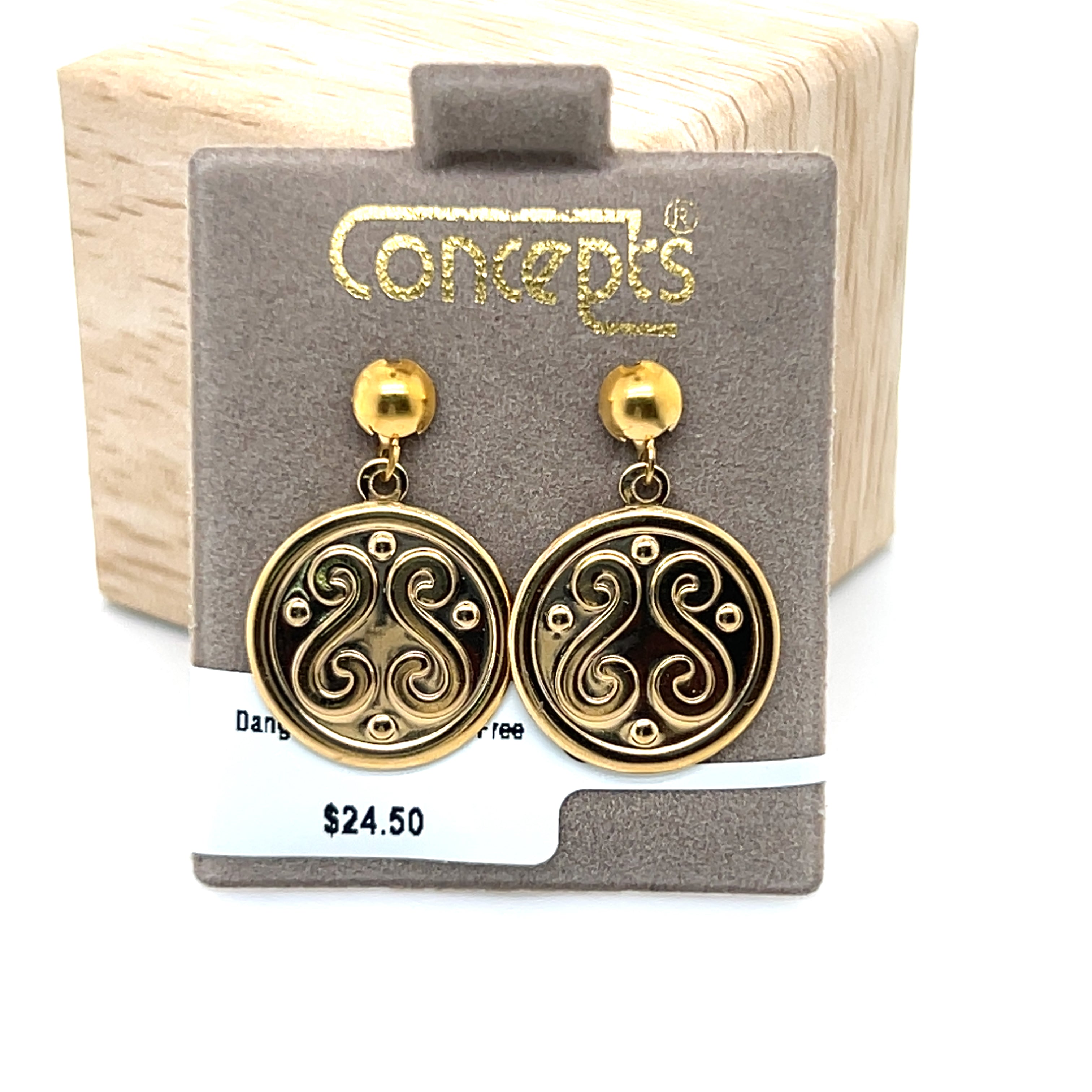 Dangle Coin Allergy Free Earrings