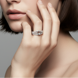 "Celine" 14K White Gold 3/8 Carat Total Weight Diamond Engagement Wedding Set Semi Mount Estate OTT