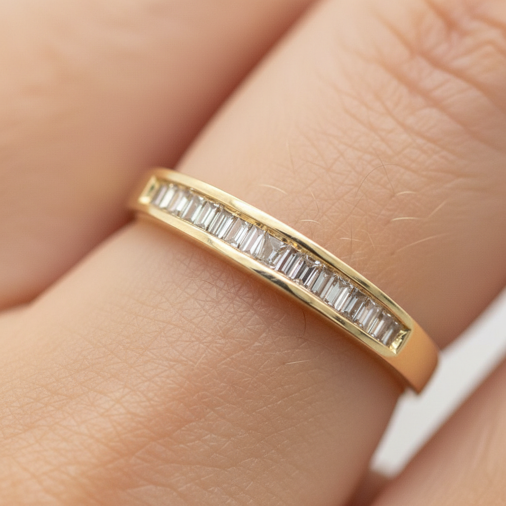 "Sheridan" 14K Yellow Gold 0.40 Carat Total Weight Diamond Channel Set Wedding/Anniversary/Stackable Band Estate