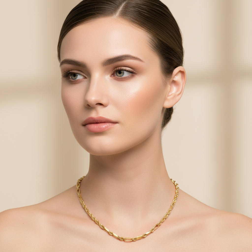 "Dillon" 14K Yellow Gold 2.9mm 16.4g Fancy Rope Chain Estate