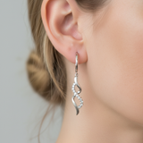 "Willa" 14K White Gold 1/4CT Diamond Dangle Earrings Estate WT