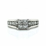 "Mirage" 14K White Gold 1.20 Carat Total Weight Diamond Illusion Set Engagement Ring Estate