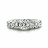 "Calla" 14K White Gold 0.93 Carat Total Weight ( 0.47CT Center) Diamond Wedding Engagement Ring Estate