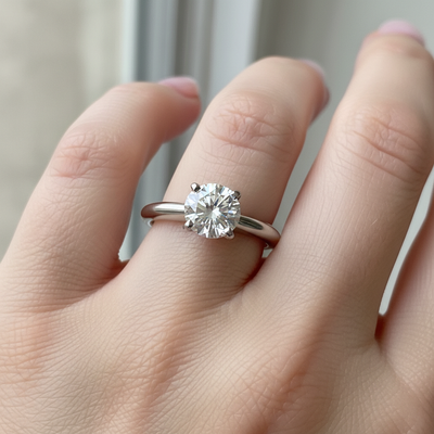 "Louisa" 14K White Gold 0.91CT VS1 Diamond Solitaire Bridal/Engagement Ring Estate GTT1124