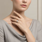 "Alexi"  10K White Gold .40CT Diamond Total Weight, center illusion set .15CT diamond, halo bridal engagement ring with twisted shank. Estate