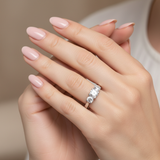 "Notre-Dame" 14K White Gold 0.93 Carat Total Weight Diamond 3-Stone Bridal/Engagement/Wedding/Anniversary Ring Estate PZXOTY225