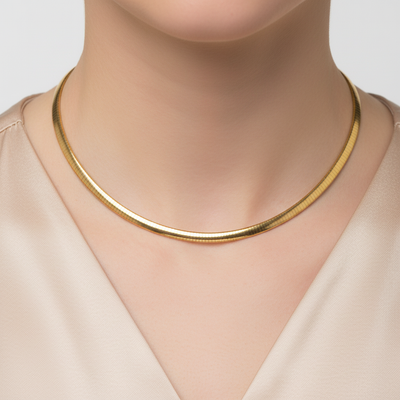 10K Yellow Gold 28.8g 6mm Yellow Gold 18.5" Omega Necklace Estate