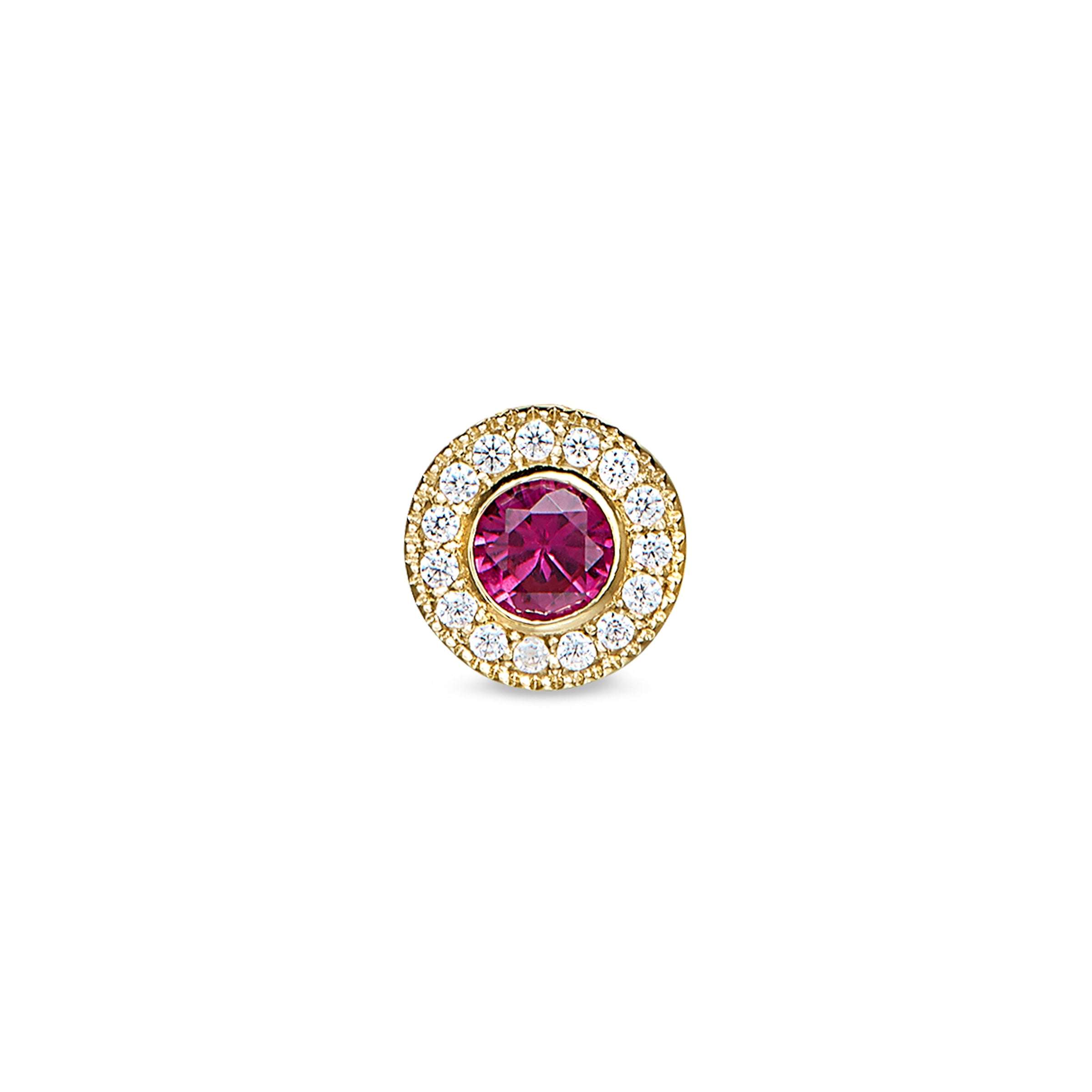 Kelly Waters Gold Veremil Silver Pendant Charm Featuring a Simulated July Birthstone