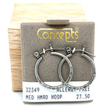 Medium Hammered Hoop Allergy Free Earrings