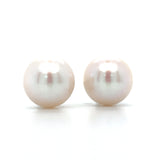 14K White Gold 10mm Pearl Earrings