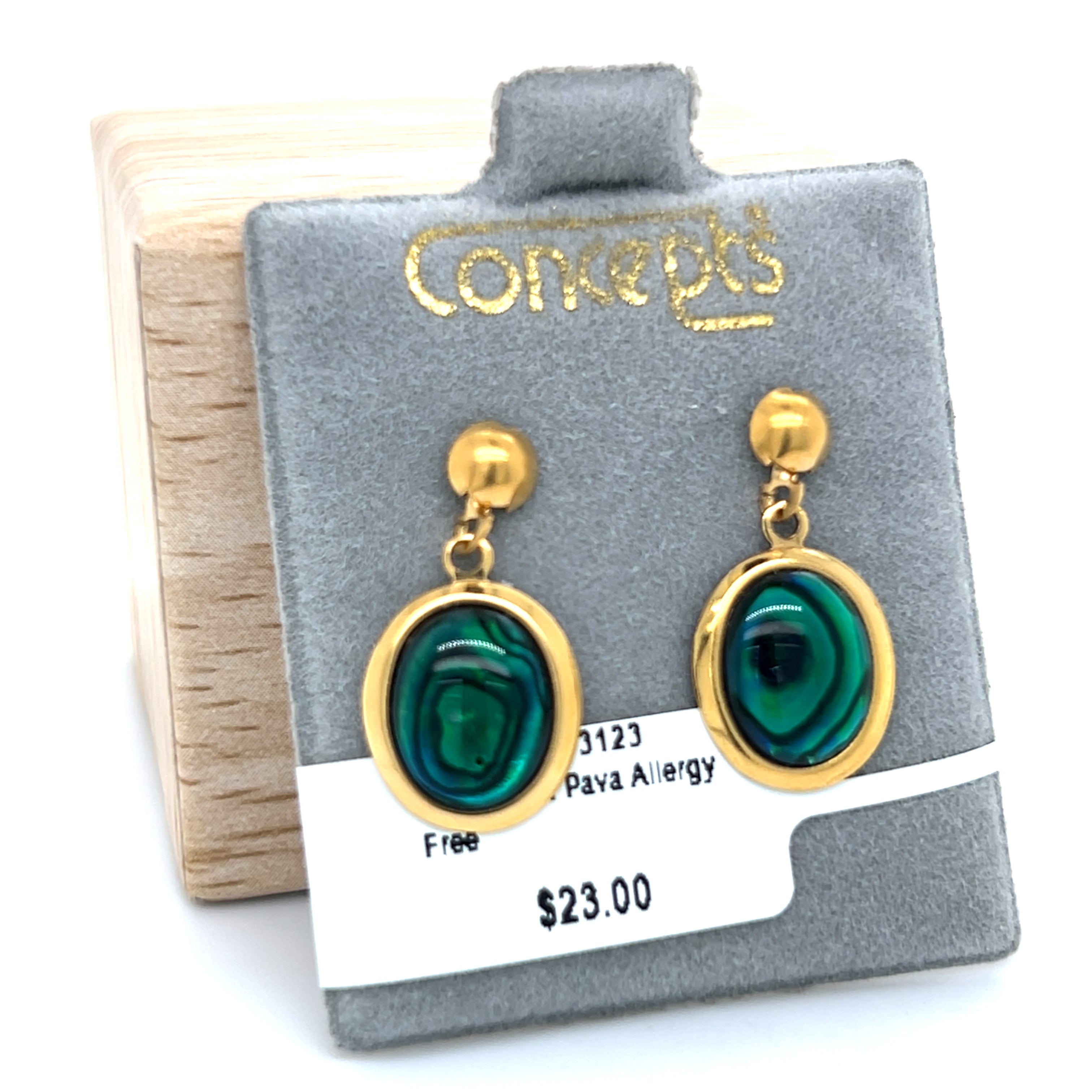 Green Pava Allergy Free Earrings