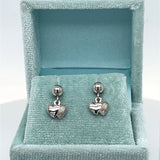 Silver Safety Back Double Heart Earrings, Little Girl Jewelry