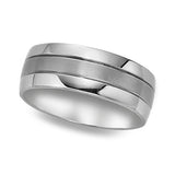 Men’s 8mm Titanium Bright and Brushed Wedding Band Size 11