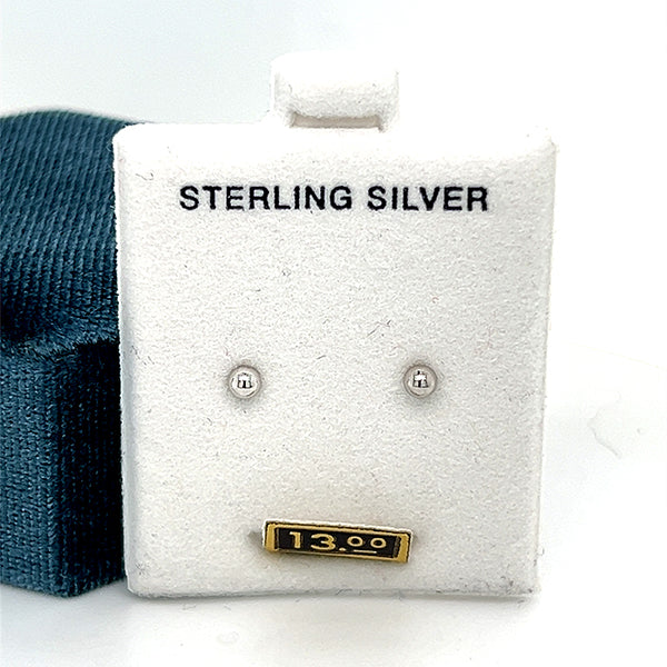 Silver 2.5mm Ball Stud Earrings