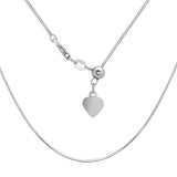 Sterling Silver Rhodium Plated Adjustable Square Snake Chain 14-22"