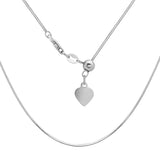 Sterling Silver Rhodium Plated Adjustable Square Snake Chain 14-22"