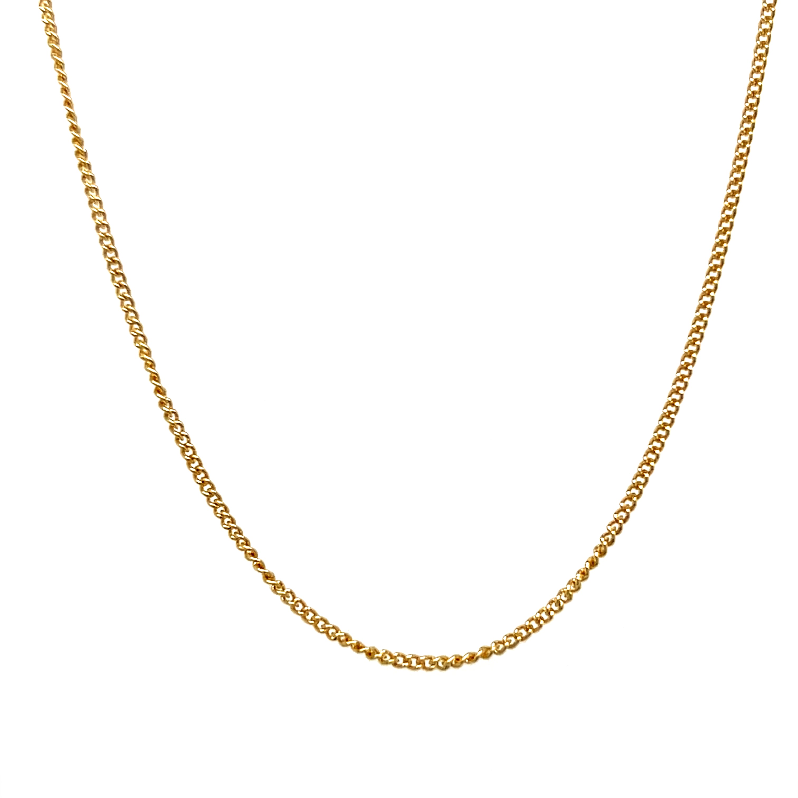 Kelly Waters Black Label Sterling Silver Gold Vermeil 1mm Curb Chain