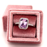 Silver Large Amethyst Cubic Zirconia February Birthstone Ring Size 7