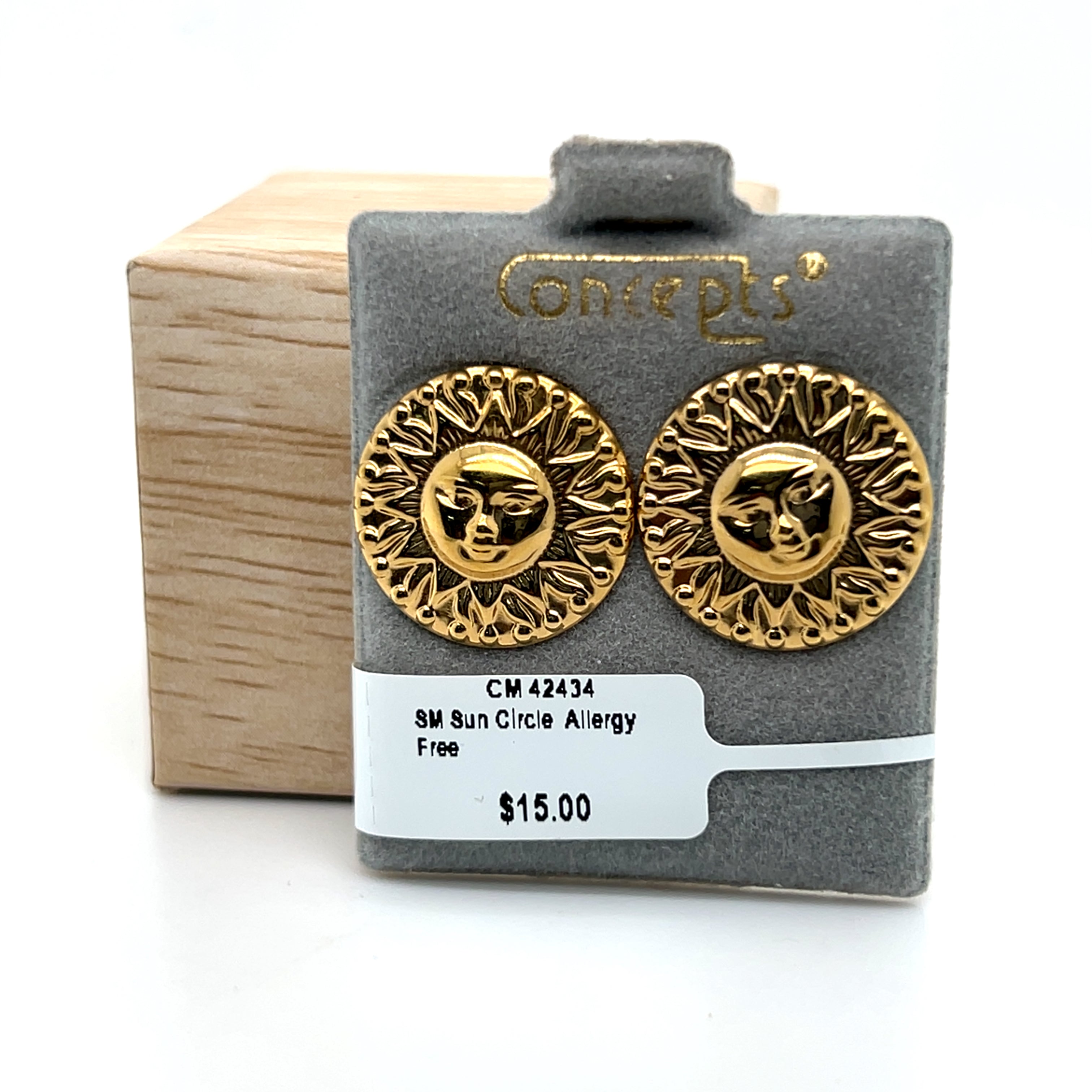 SM Sun Circle  Allergy Free Earrings