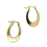 18K Gold-Filled (25mm H x 17mm W) Shiny Flat Open Oval Disc Hoop Earrings