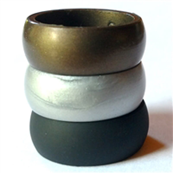 Men's Silicone 8mm Band Bronze Combo 3 Pack Size 11