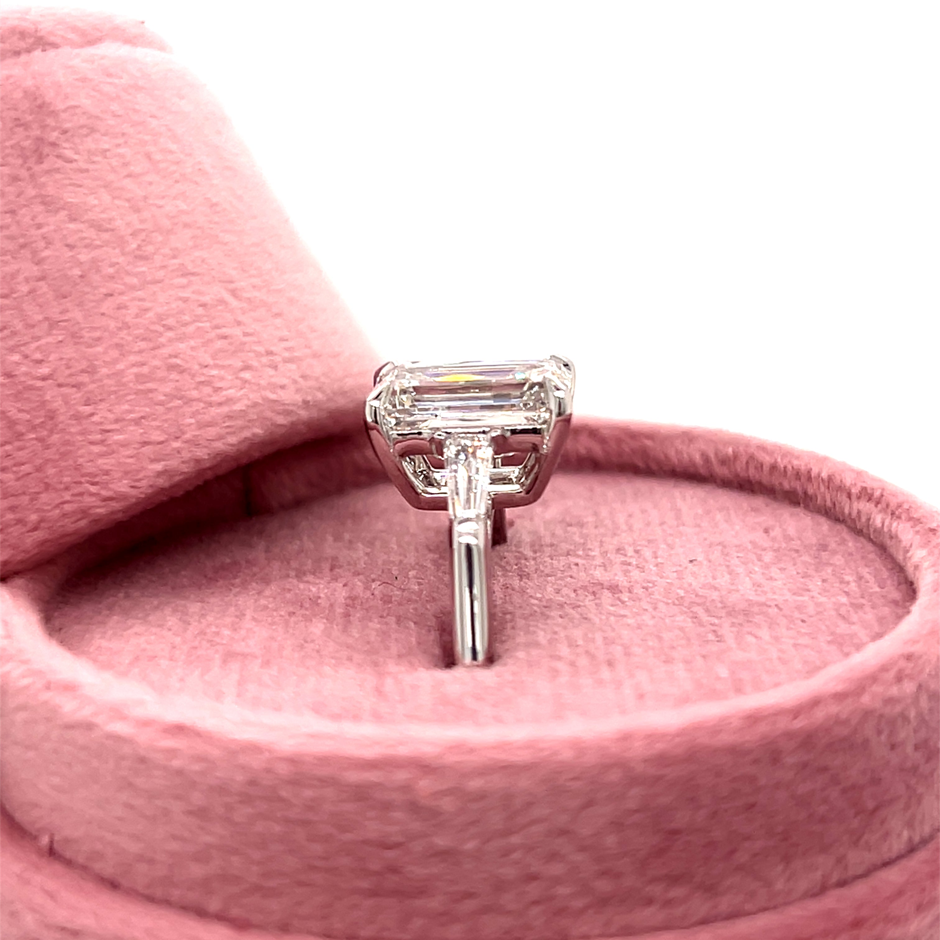 White Gold Three-Stone Lab Grown Diamond Engagement Ring