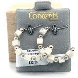 Genuine Howlite Allergy Free Hoop Earrings