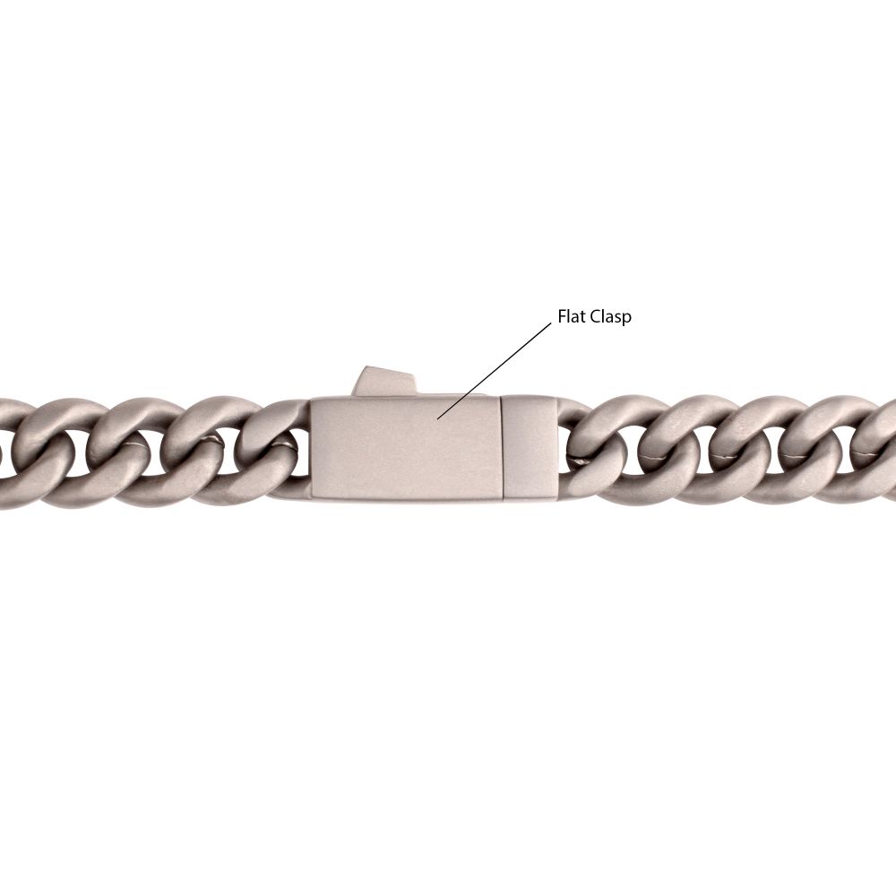 Men's Titanium Flat Clasp Miami Cuban Chain Necklace