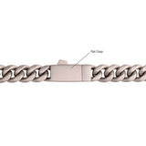Men's Titanium Flat Clasp Miami Cuban Chain Necklace