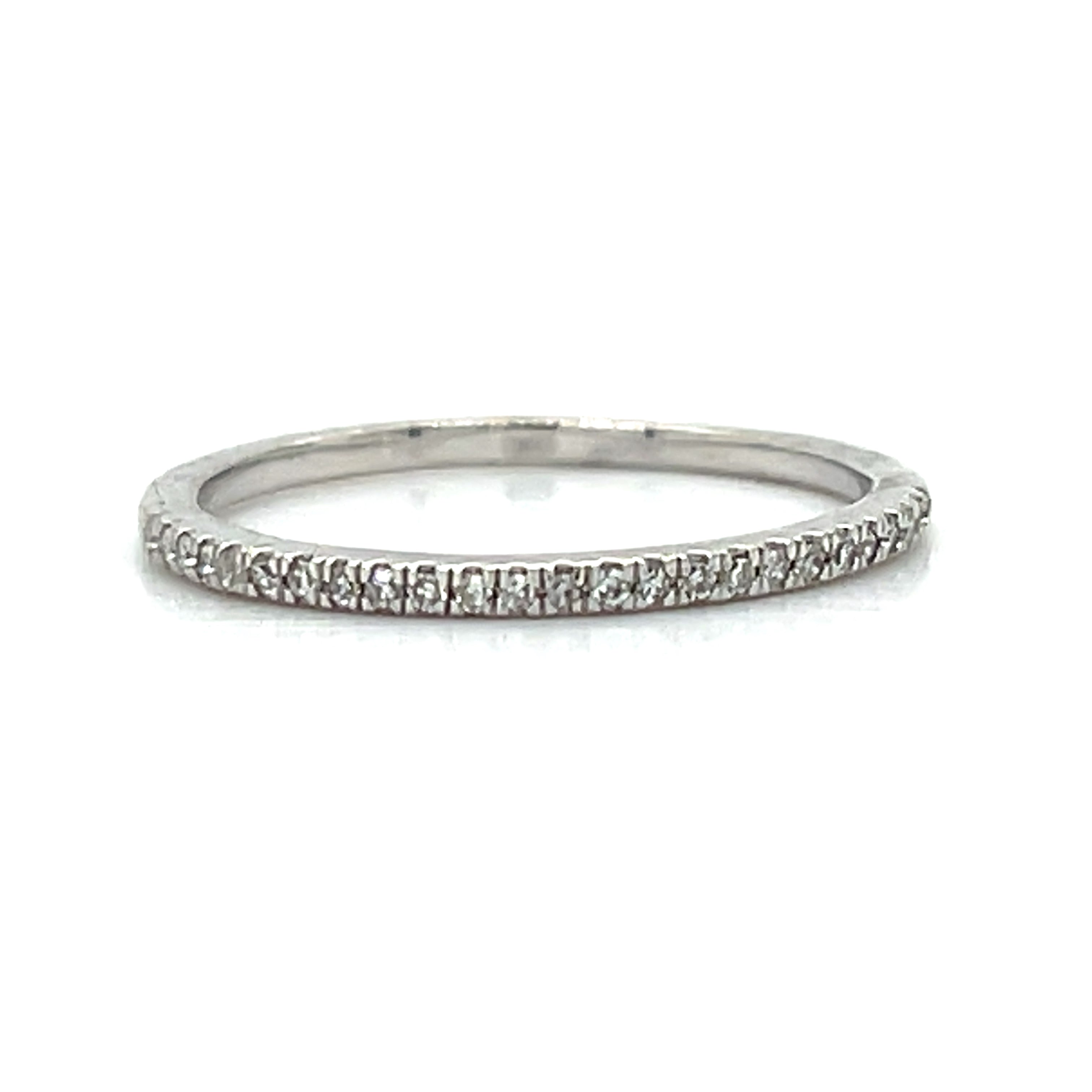 White Gold Diamond Wedding Anniversary Stackable Band