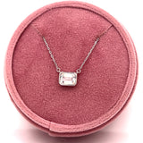Black Friday Silver Rectangle Bezel-Set Cubic Zirconia Necklace