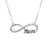 Silver Cubic Zirconia Mom Infinity Pendant