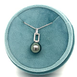 Silver Tahitian Pearl Polished and Twisted Pendant