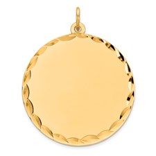 Sterling Silver Gold Plated Engravable Round Polished Disc Charm