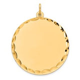 Sterling Silver Gold Plated Engravable Round Polished Disc Charm