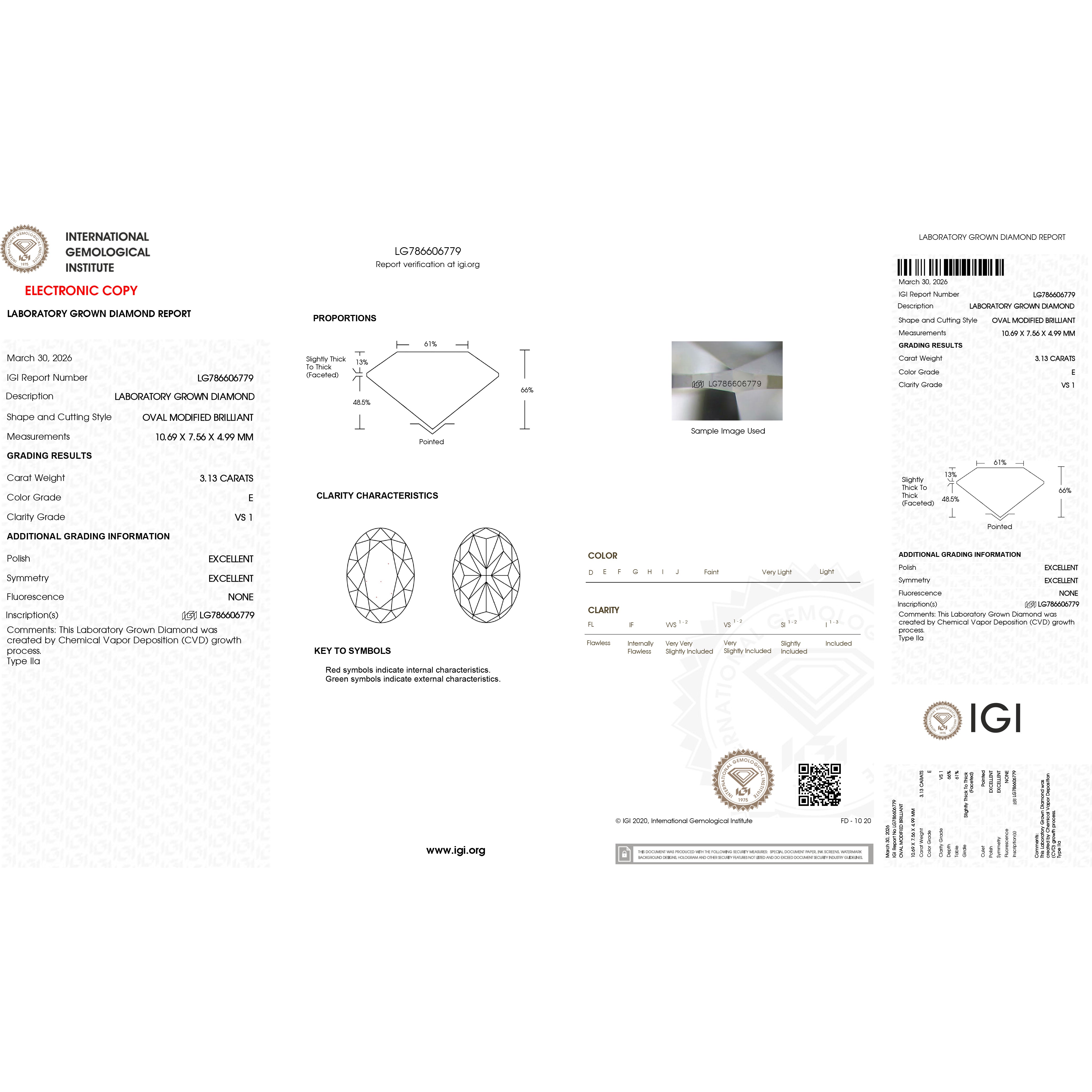 3.13 CT Lab Grown-Diamond Lightworks Oval E VS1 IGI #786606779