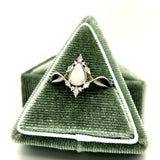 "Heidi" WJS Custom Set 14K White Gold Opal and Diamond Ring