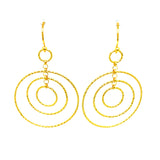 Silver Yellow Gold Plated Multi-Circle Earrings