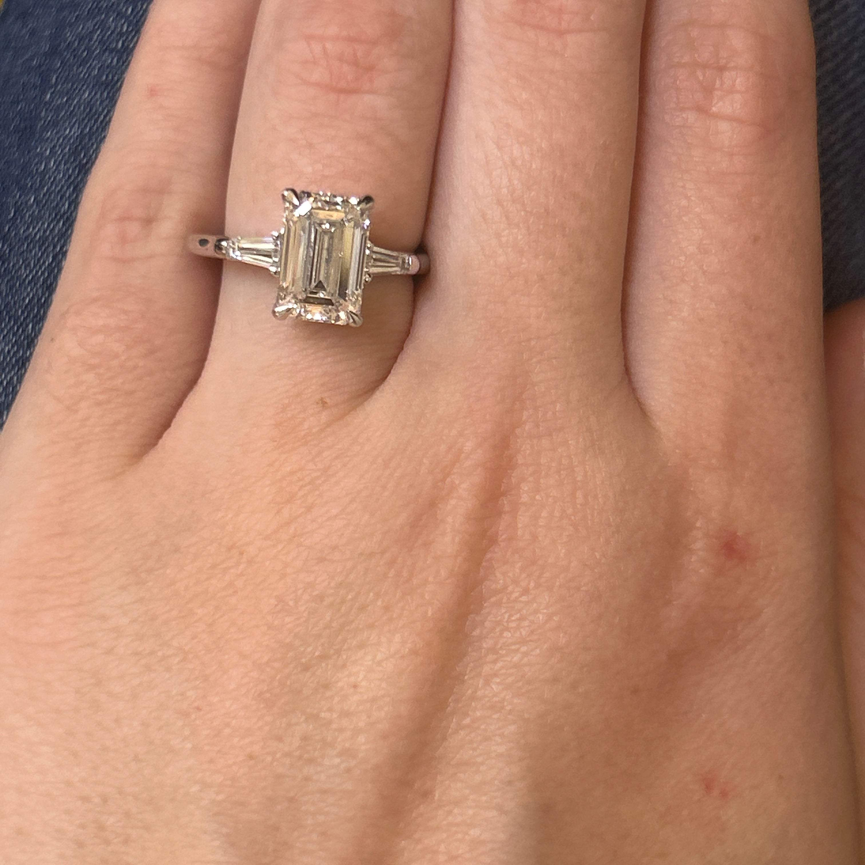White Gold Three-Stone Lab Grown Diamond Engagement Ring