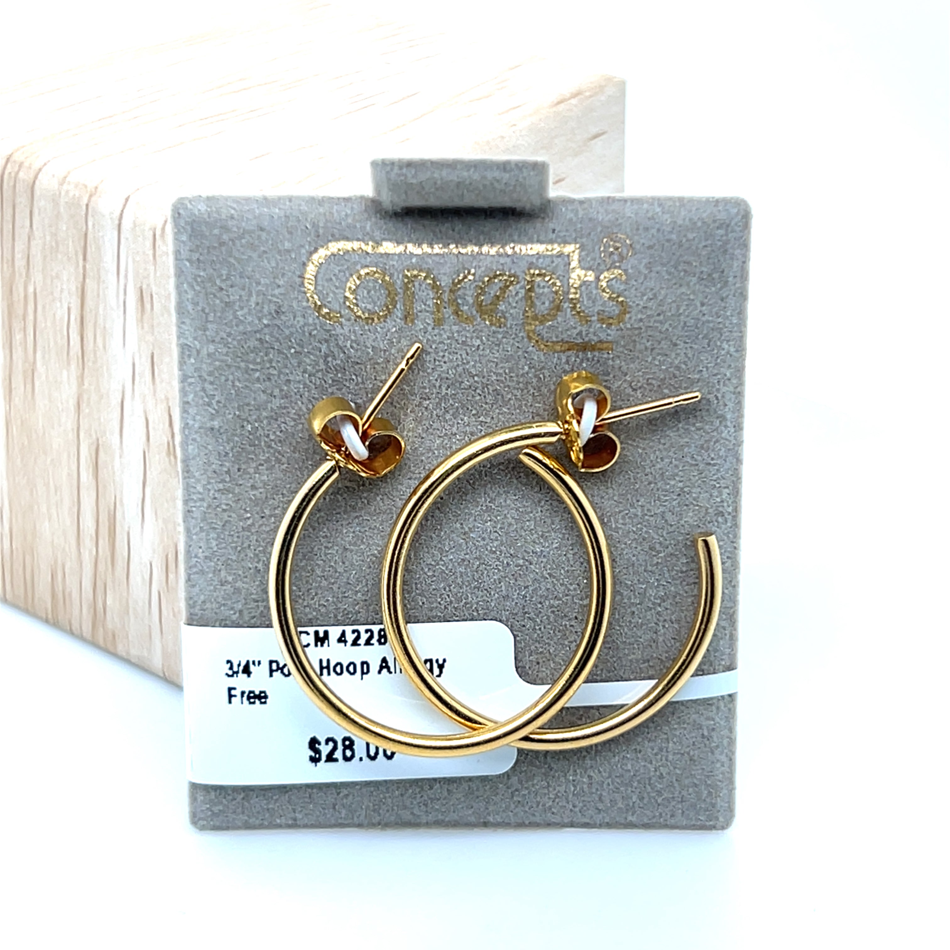 3/4" Hoop Post Allergy Free Earrings