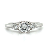 White Gold Mined Diamond Bridal Engagement Ring, WJS Custom Set Collection