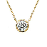 14K Yellow Gold 1.00 Carat Total Weight Lab Grown Diamond Solitaire Bezel Pendant KJN16414-1.00CT # NC [IGI 748503592]