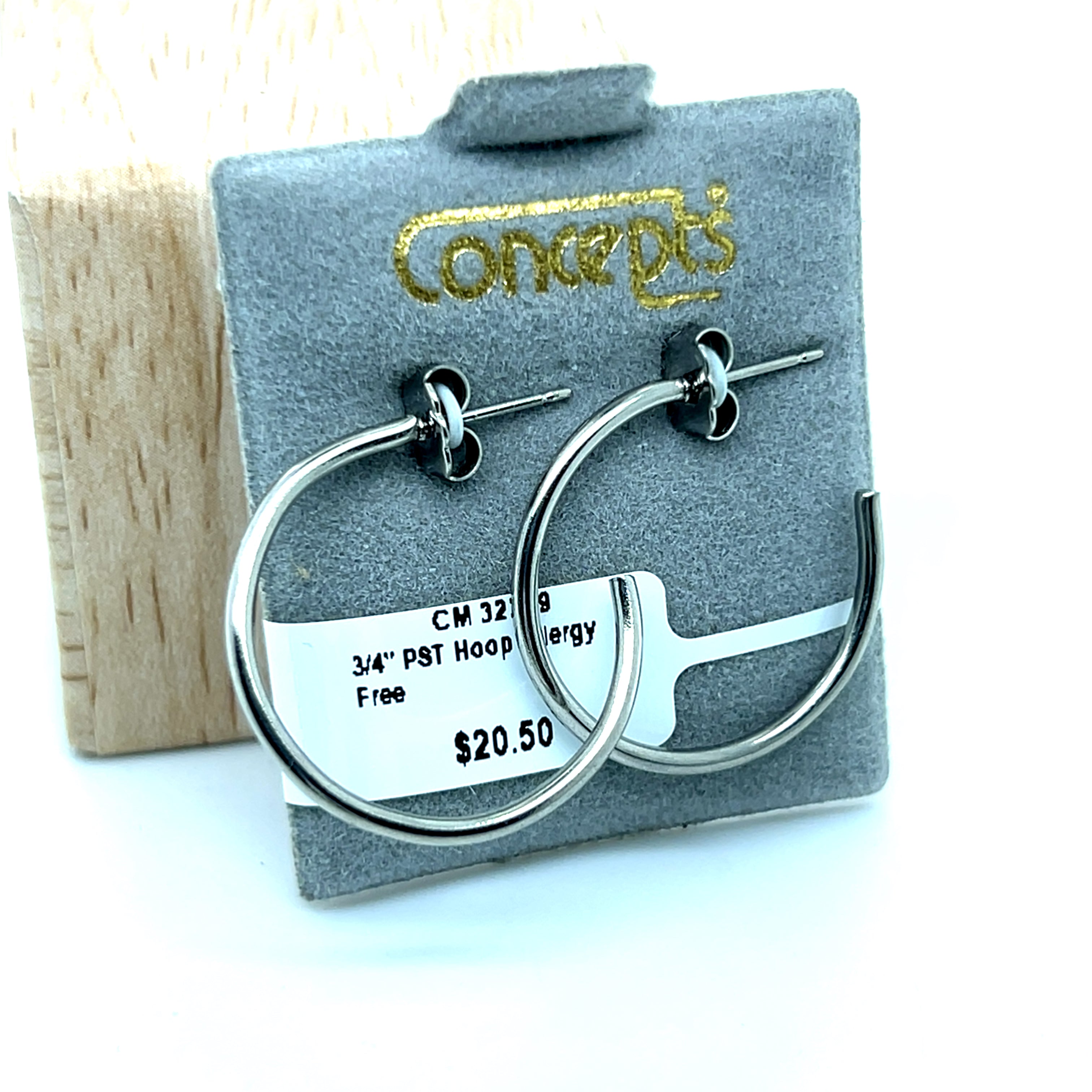 3/4" Hoop Allergy Free Earrings