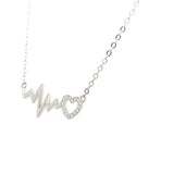 Silver Heartbeat Pendant Necklace