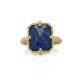 Yellow Gold Lapis Etruscan Ring