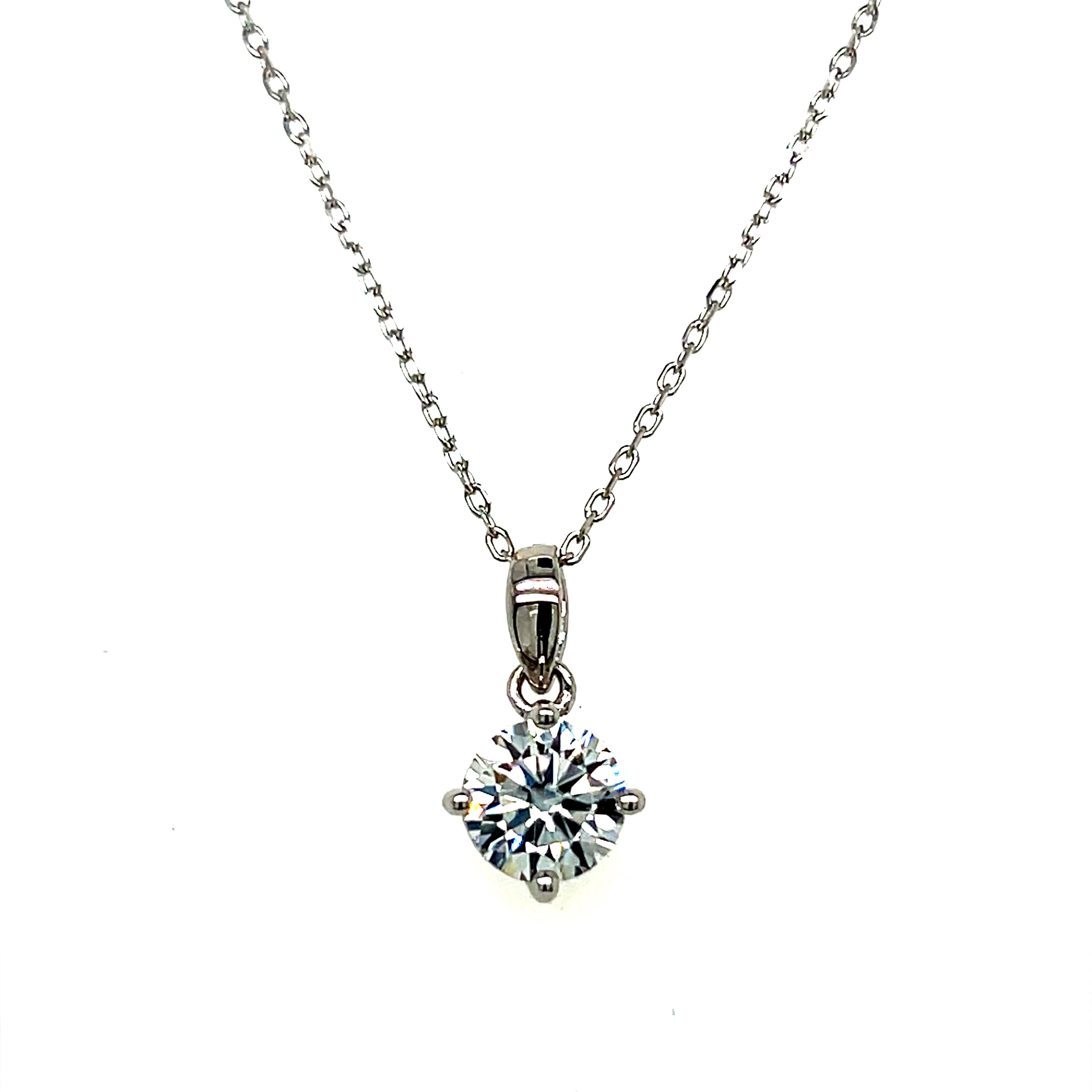 Silver Moissanite Solitaire Necklace