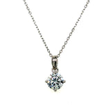 Silver Moissanite Solitaire Necklace