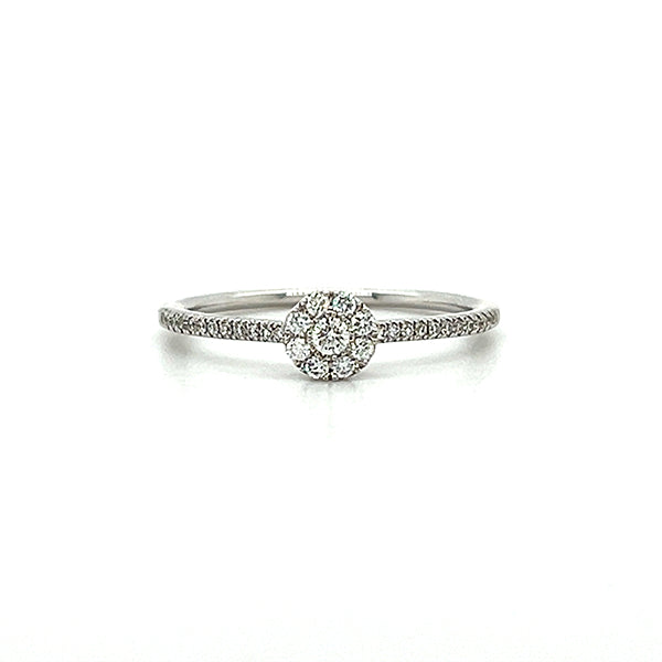 White Gold Diamond Bridal Engagement Promise Ring